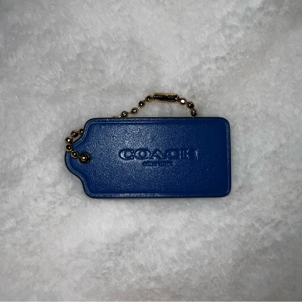 COACH 'Butterfly' Leather Hangtag Handbag Charm, Blue, NWOT
